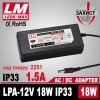 Блок живлення LPA-IP33 12V 18W/1.5 A Premium гарантія 2 роки (код товару 2251)
